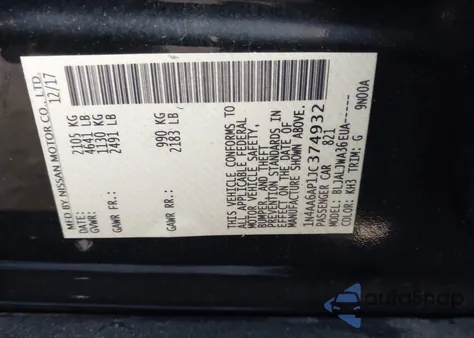 2018 Nissan Maxima 3.5 Sv z USA, uszkodzony, nr VIN 1N4AA6AP1JC374932